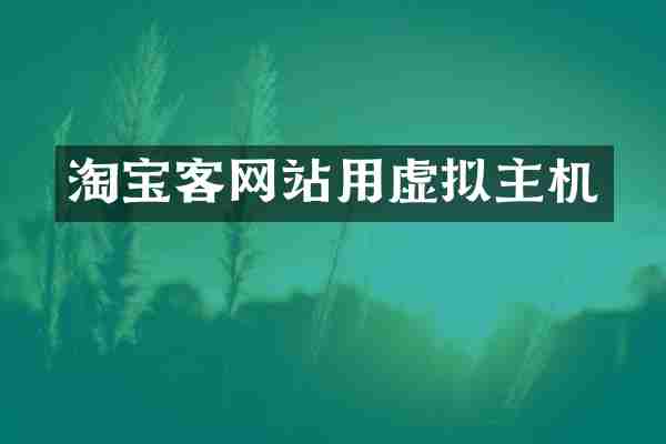 淘宝客网站用虚拟主机