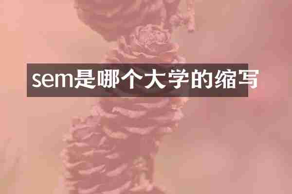 sem是哪个大学的缩写