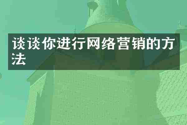 谈谈你进行网络营销的方法