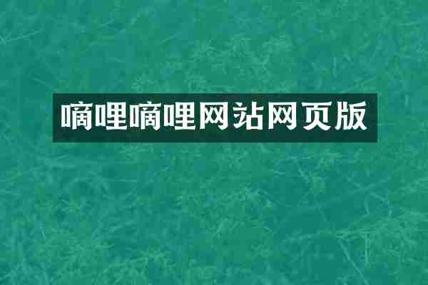 嘀哩嘀哩网站网页版