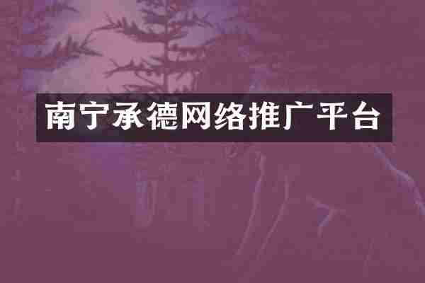 南宁承德网络推广平台