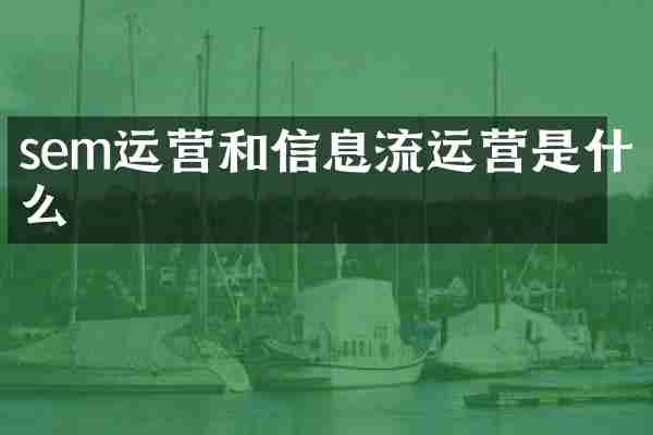 sem运营和信息流运营是什么