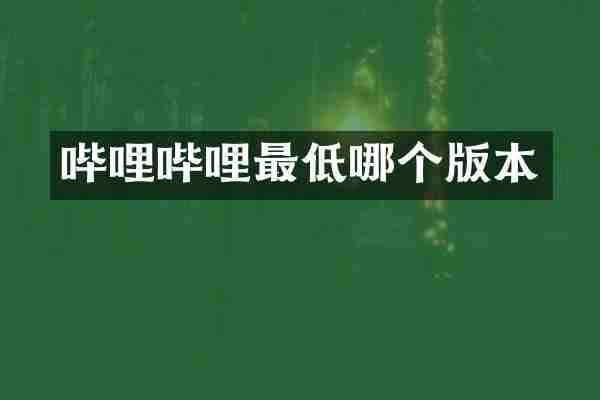 哔哩哔哩最低哪个版本