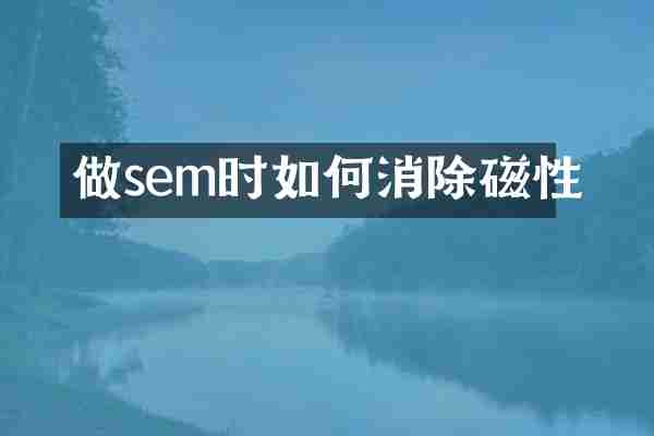 做sem时如何消除磁性