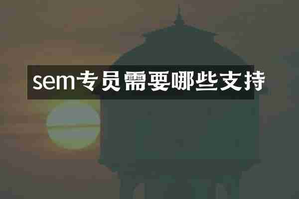 sem专员需要哪些支持