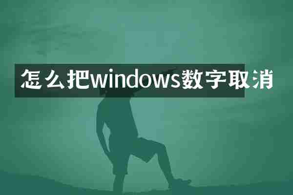 怎么把windows数字取消