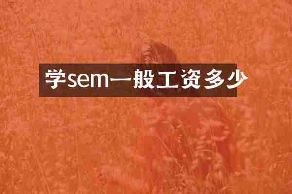 学sem一般工资多少