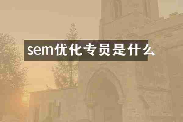 sem优化专员是什么