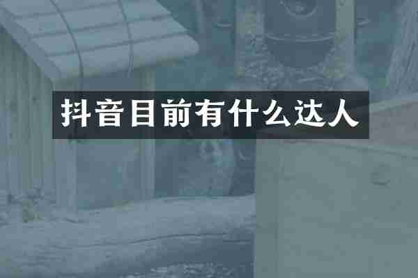 抖音目前有什么达人