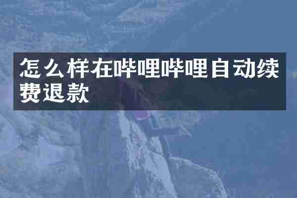 怎么样在哔哩哔哩自动续费退款