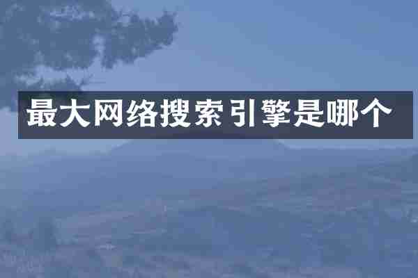 最大网络搜索引擎是哪个