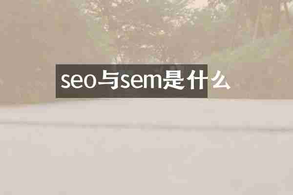 seo与sem是什么
