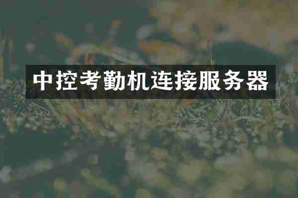 中控考勤机连接服务器