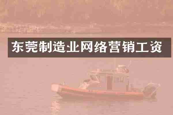 东莞制造业网络营销工资