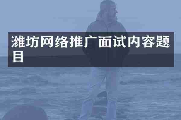 潍坊网络推广面试内容题目