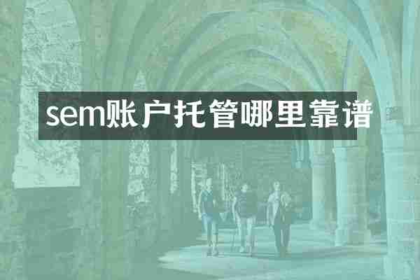 sem账户托管哪里靠谱