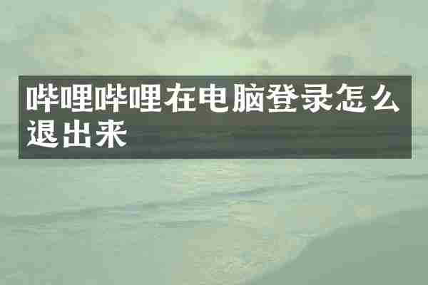 哔哩哔哩在电脑登录怎么退出来