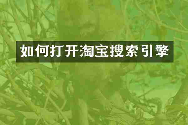 如何打开淘宝搜索引擎