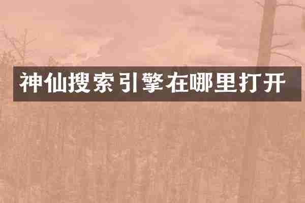 神仙搜索引擎在哪里打开