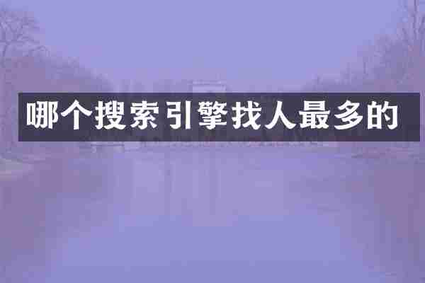 哪个搜索引擎找人最多的