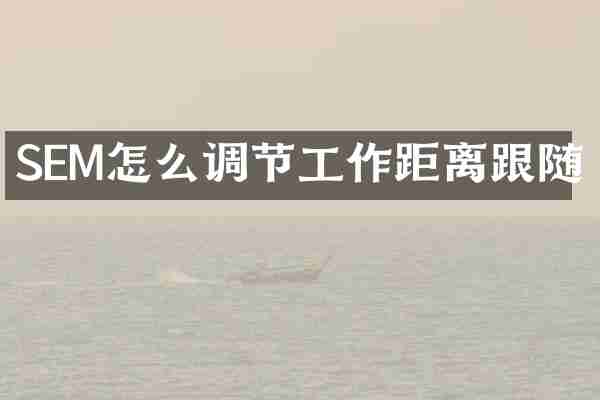 SEM怎么调节工作距离跟随