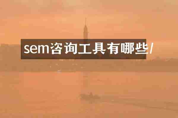 sem咨询工具有哪些/