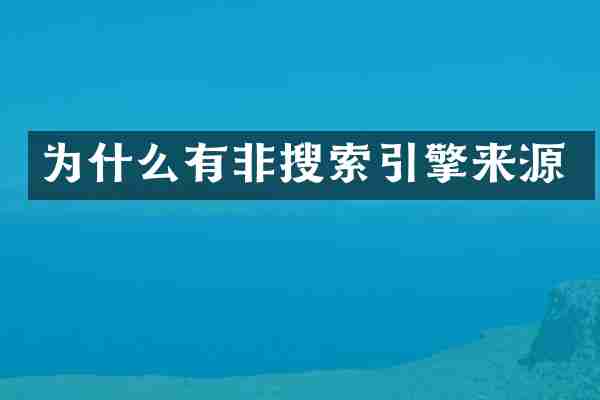 为什么有非搜索引擎来源