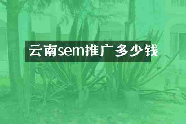 云南sem推广多少钱
