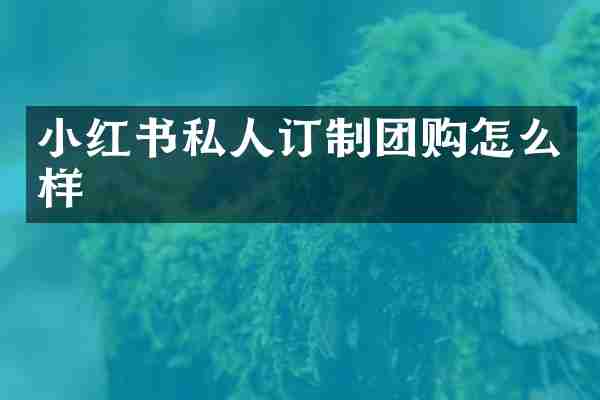 小红书私人订制团购怎么样