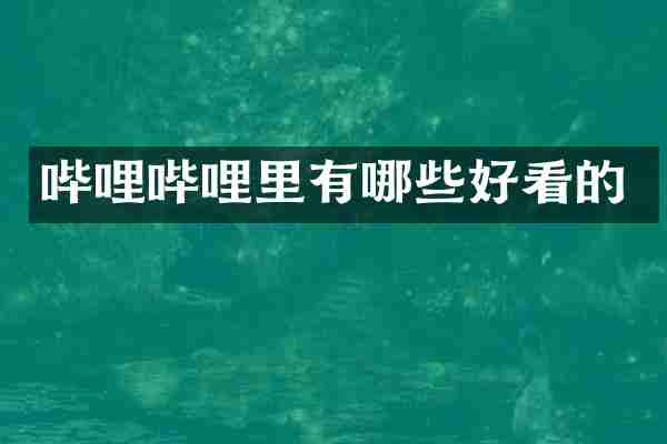 哔哩哔哩里有哪些好看的