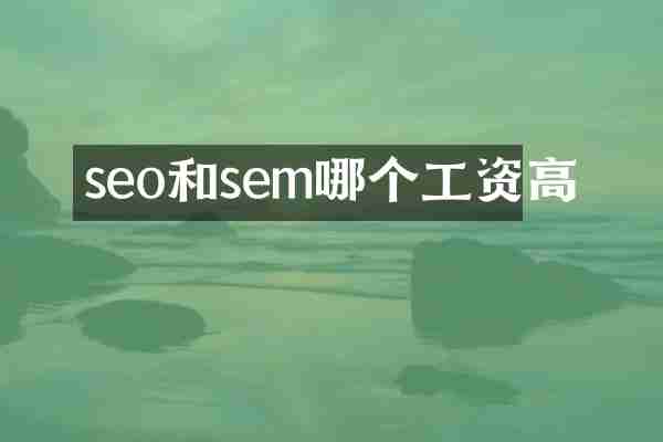 seo和sem哪个工资高