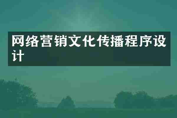 网络营销文化传播程序设计