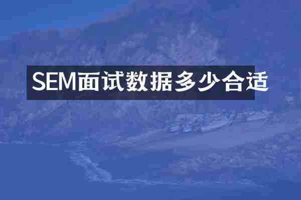 SEM面试数据多少合适