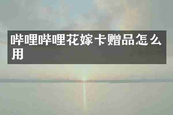 哔哩哔哩花嫁卡赠品怎么用