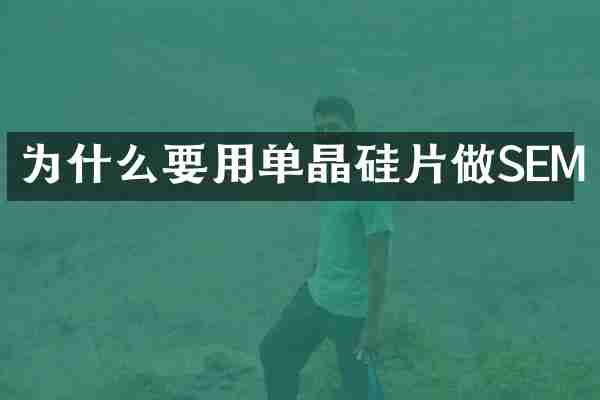 为什么要用单晶硅片做SEM
