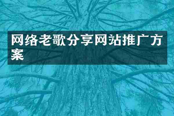 网络老歌分享网站推广方案