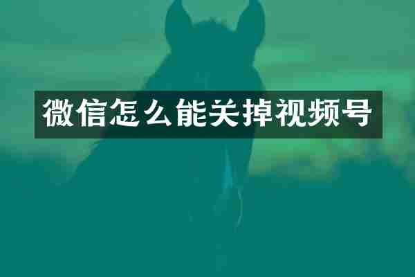 微信怎么能关掉视频号