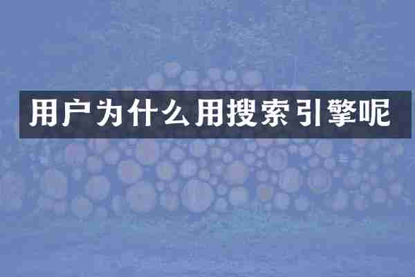 用户为什么用搜索引擎呢