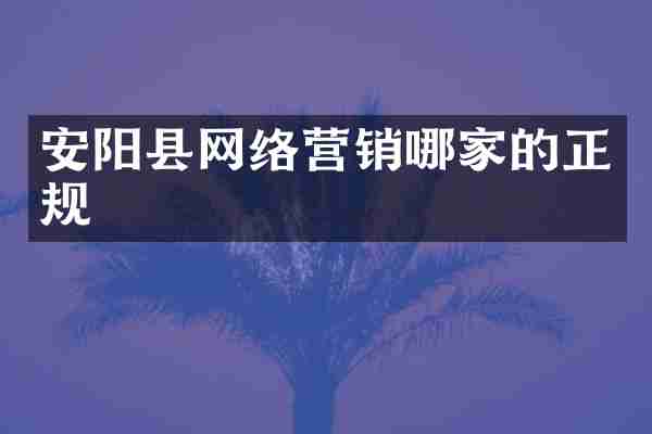安阳县网络营销哪家的正规