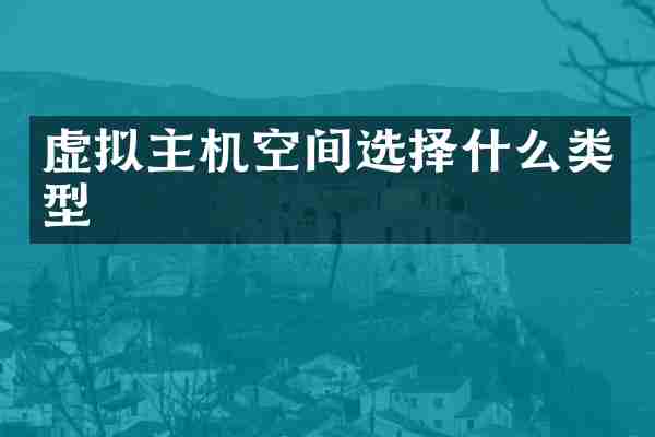 虚拟主机空间选择什么类型