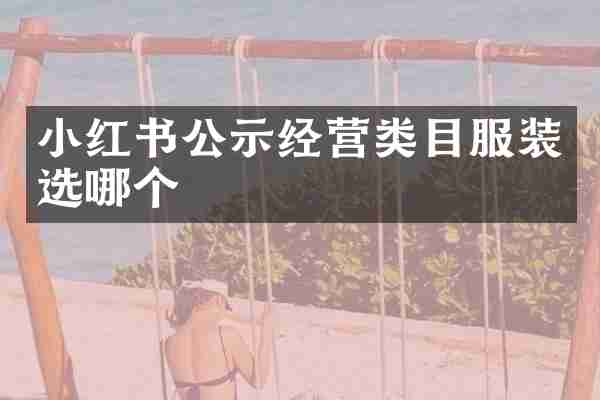 小红书公示经营类目服装选哪个