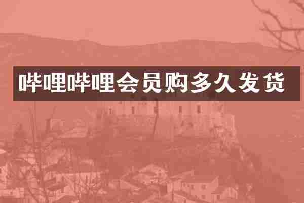 哔哩哔哩会员购多久发货