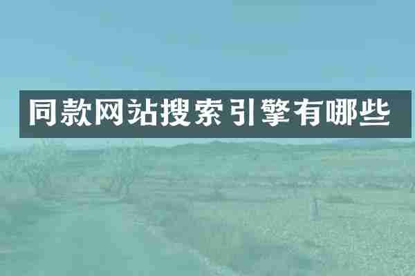 同款网站搜索引擎有哪些