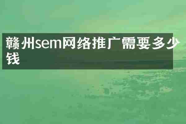 赣州sem网络推广需要多少钱