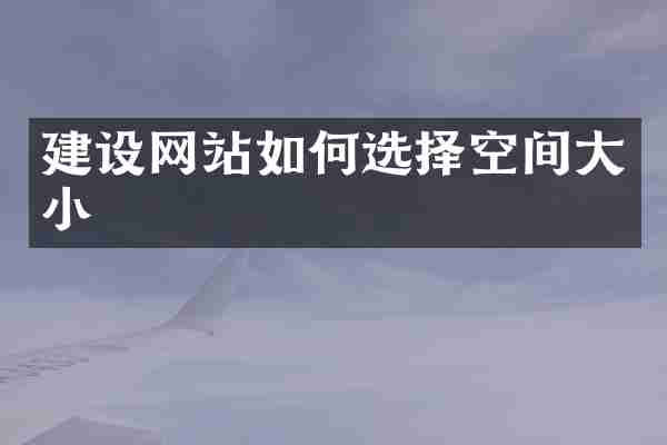 建设网站如何选择空间大小