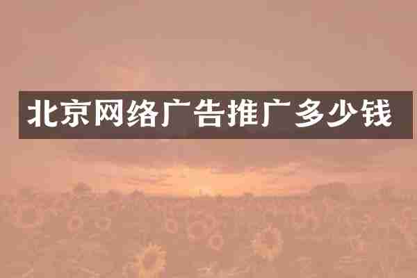 北京网络广告推广多少钱