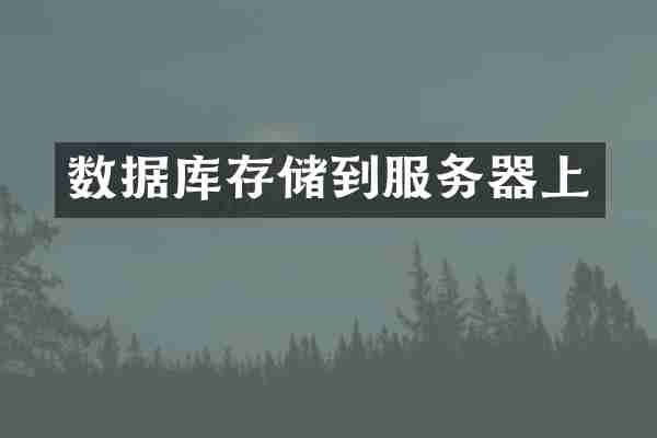 数据库存储到服务器上