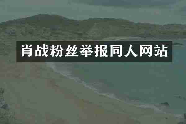 肖战粉丝举报同人网站