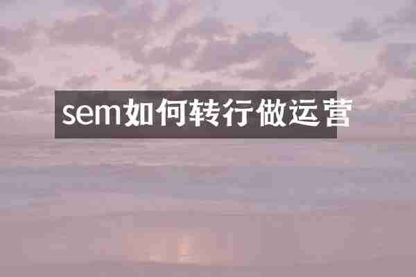 sem如何转行做运营
