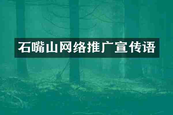 石嘴山网络推广宣传语